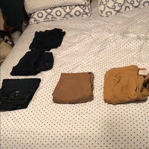 LOT OF 33x34** FIVE pairs - 2 khaki, 3 jeans